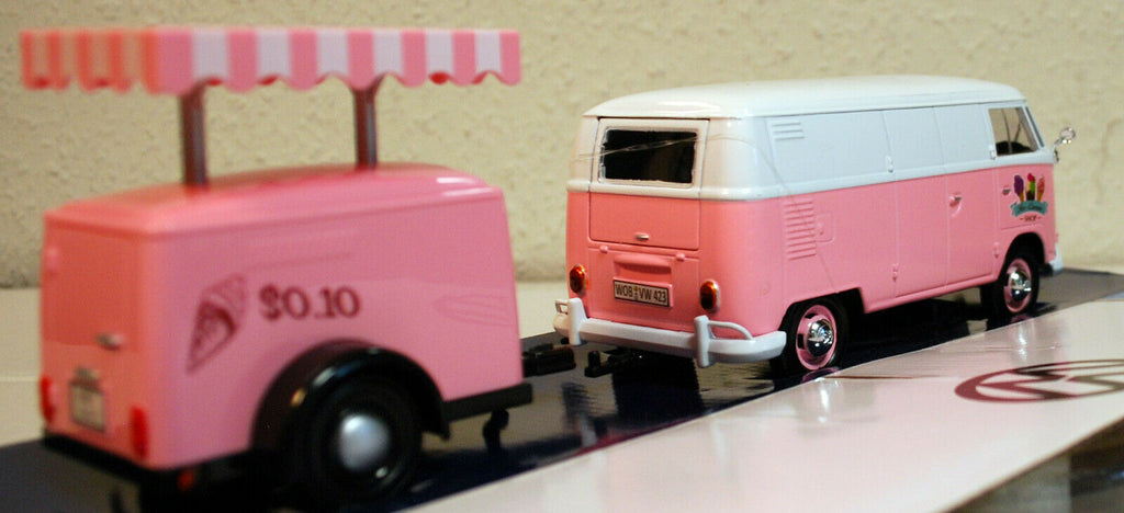 1959 Volkswagen VW T 1 Bulli Eiswagen m. Anhänger 1:24 Motor Max 79672