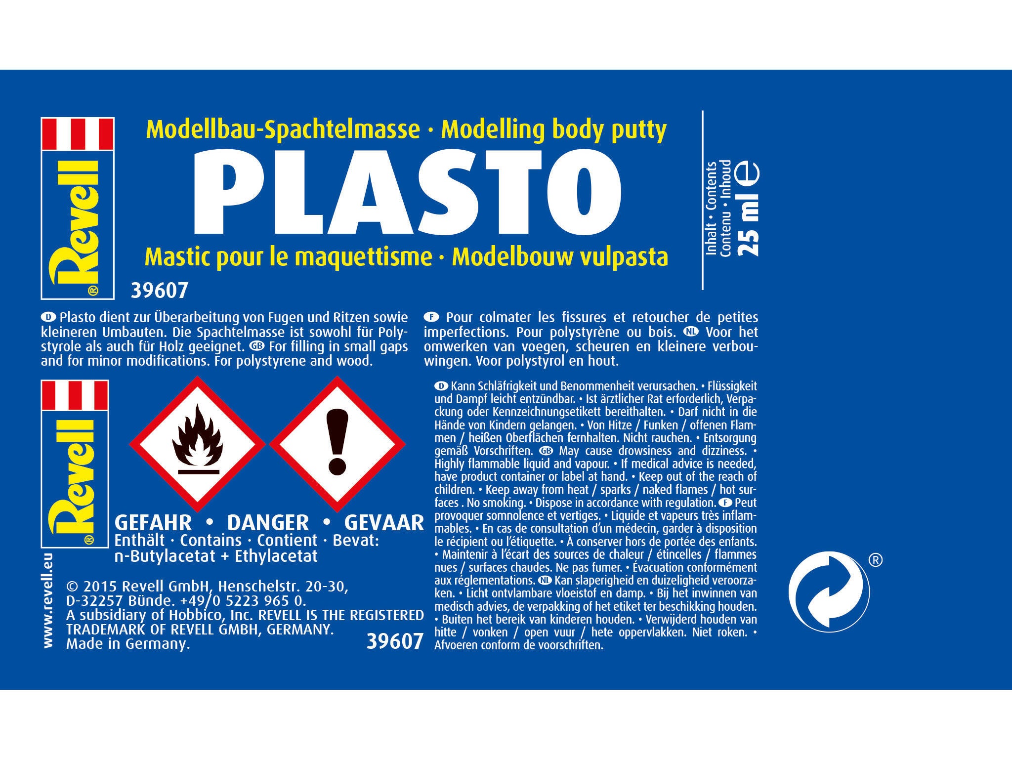 Revell 39607 Plasto Spachtelmasse für Modellbau