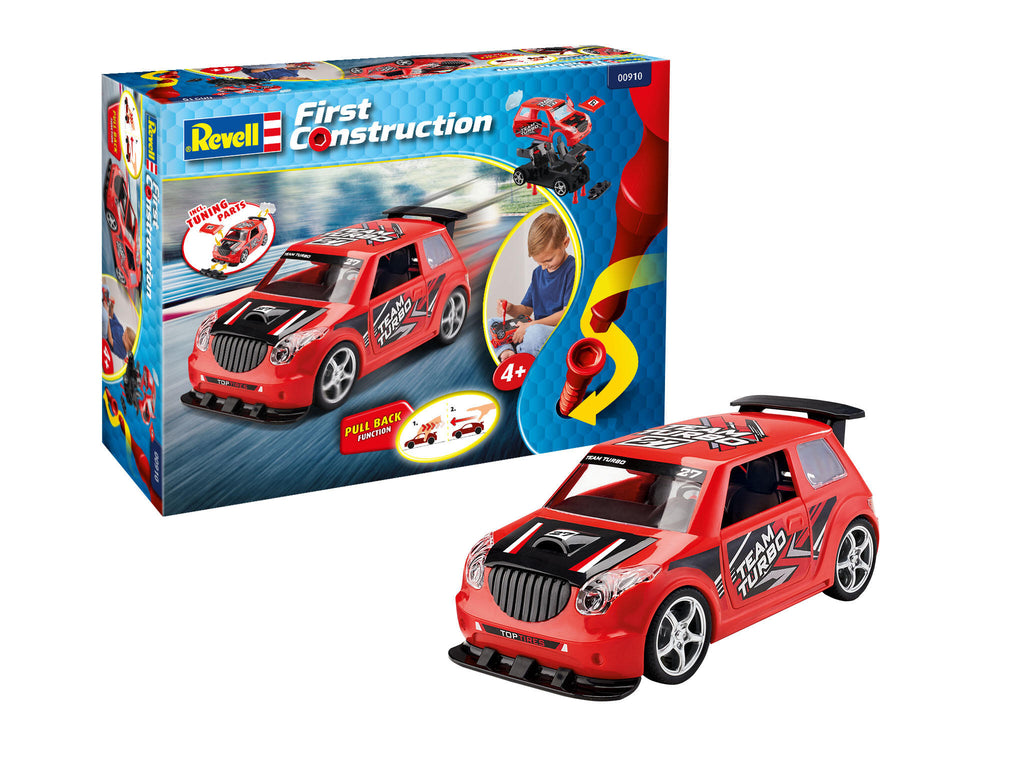 Revell 910 First Construction  Rennwagen mit Rückziehmotor Rallye Car rot