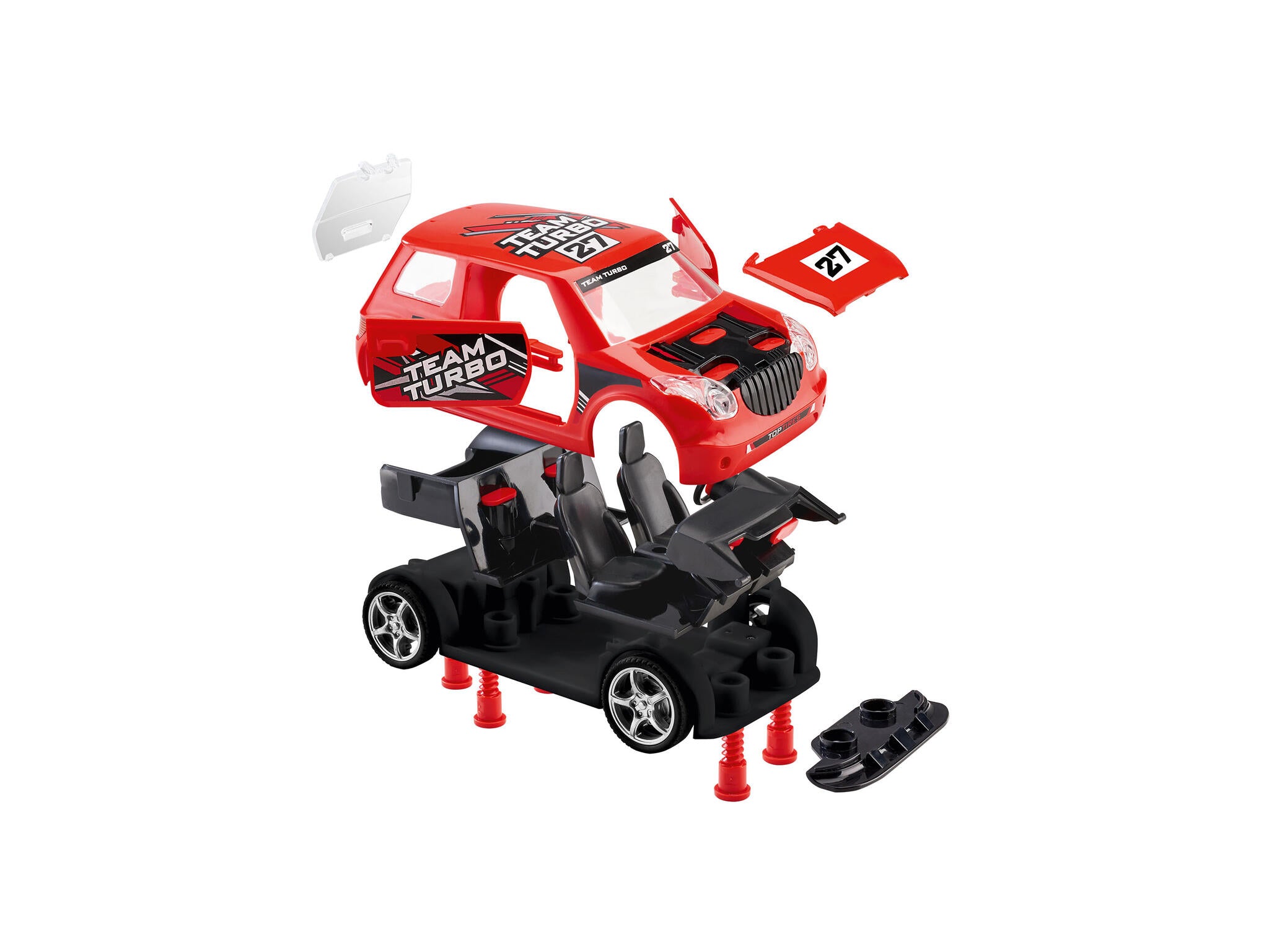 Revell 910 First Construction  Rennwagen mit Rückziehmotor Rallye Car rot