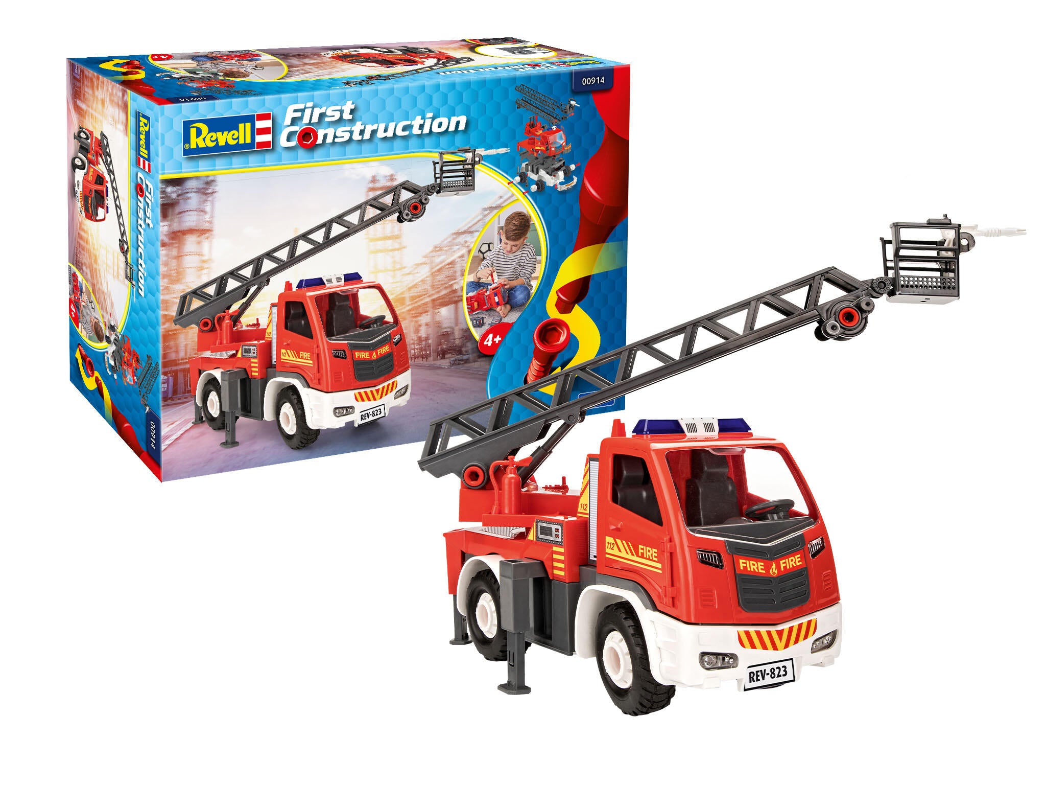 Revell 914 First Construction  Rennwagen mit Rückziehmotor Rallye Car rot