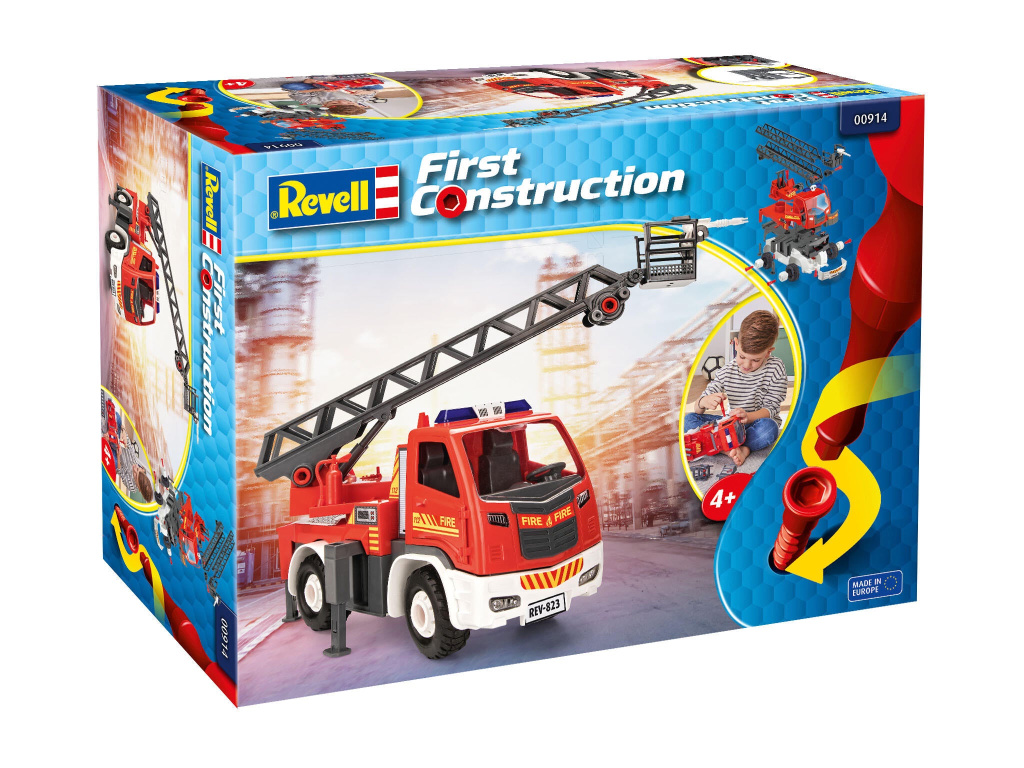 Revell 914 First Construction  Rennwagen mit Rückziehmotor Rallye Car rot