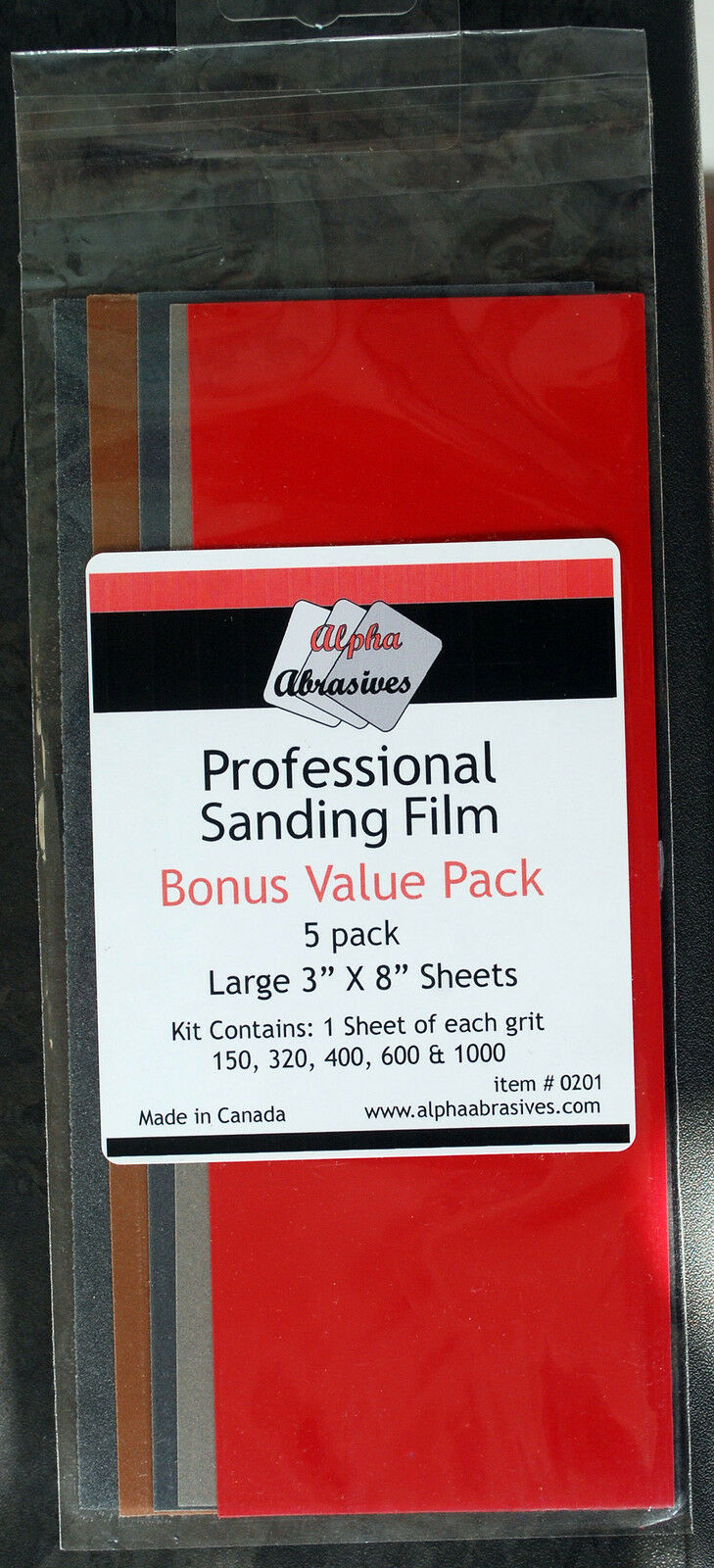 Schleiffolien, Polierfolien Körnung von 150 bis 60.000 Alpha Abrasives