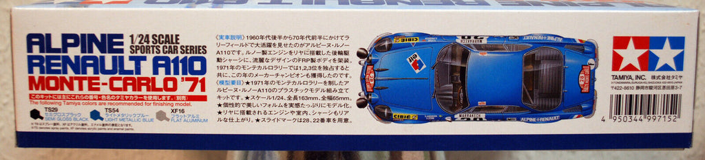 1971 Renault Alpine A 110 1600S Rallye Monte Carlo 1:24 Tamiya 24278