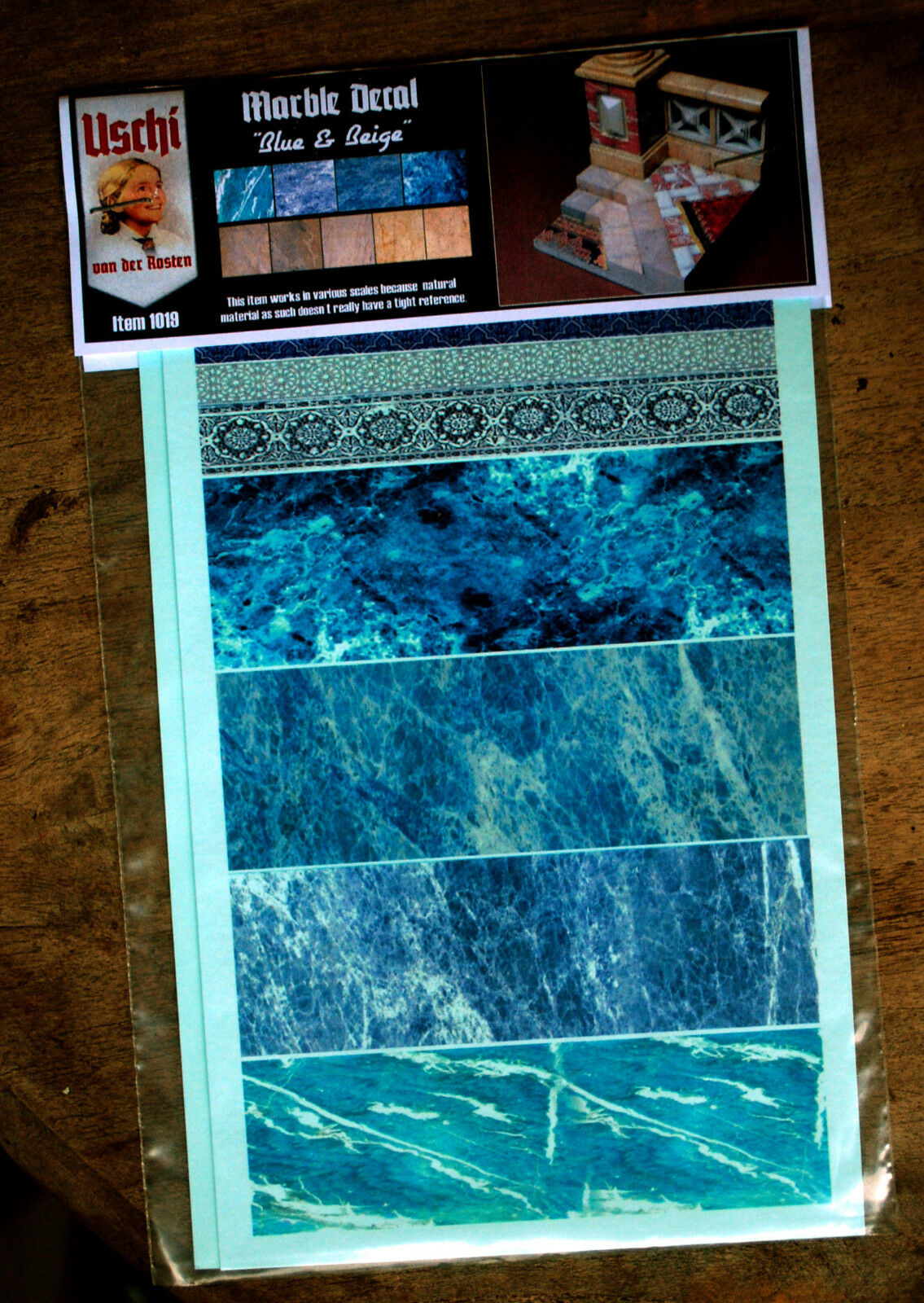 Uschi van der Rosten 1019 Decals Marble Blue & Beige Marmor