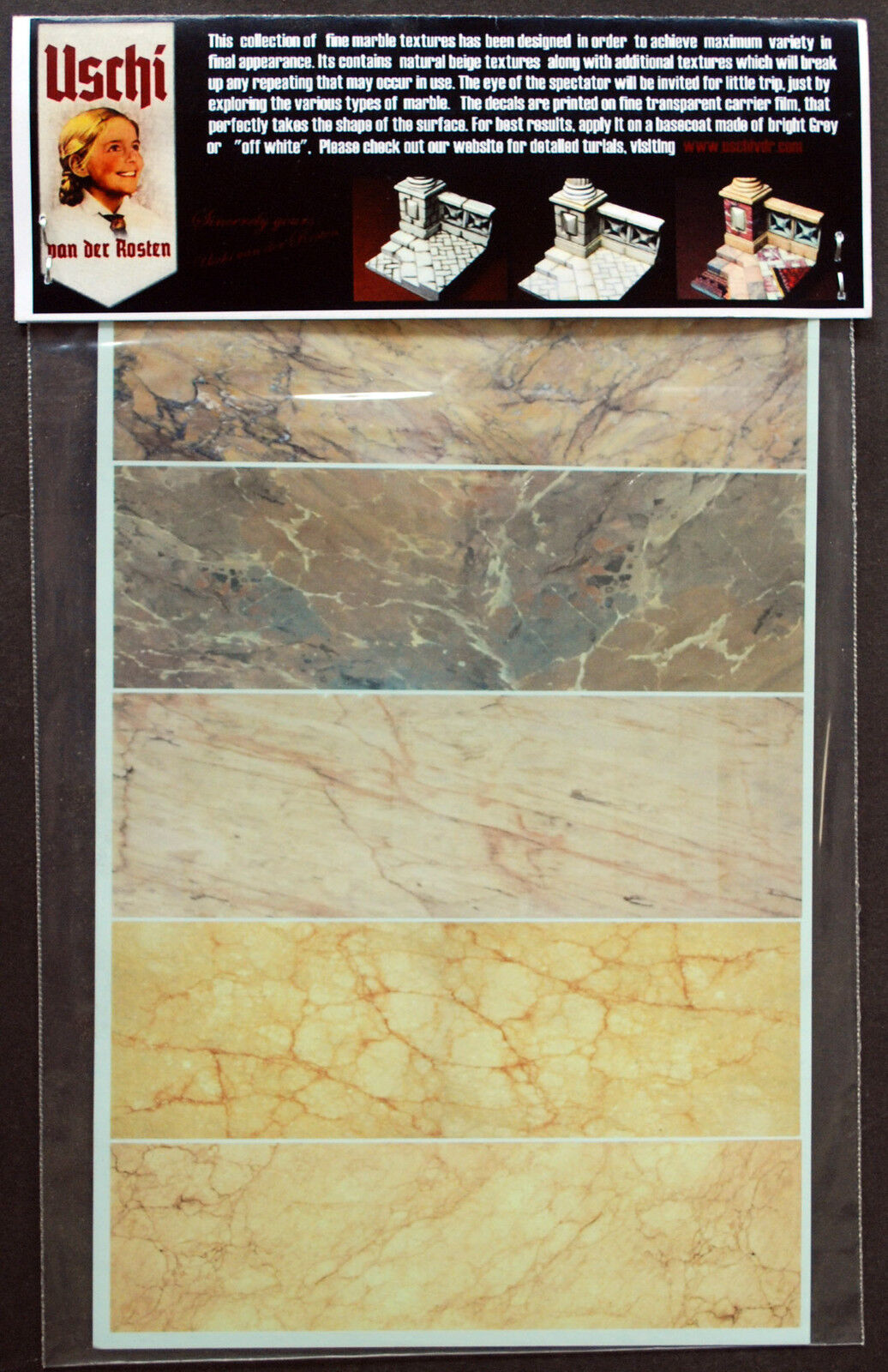 Uschi van der Rosten 1019 Decals Marble Blue & Beige Marmor